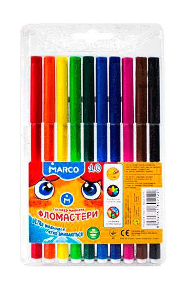 Washable Markers Felt Tip 10 Colors